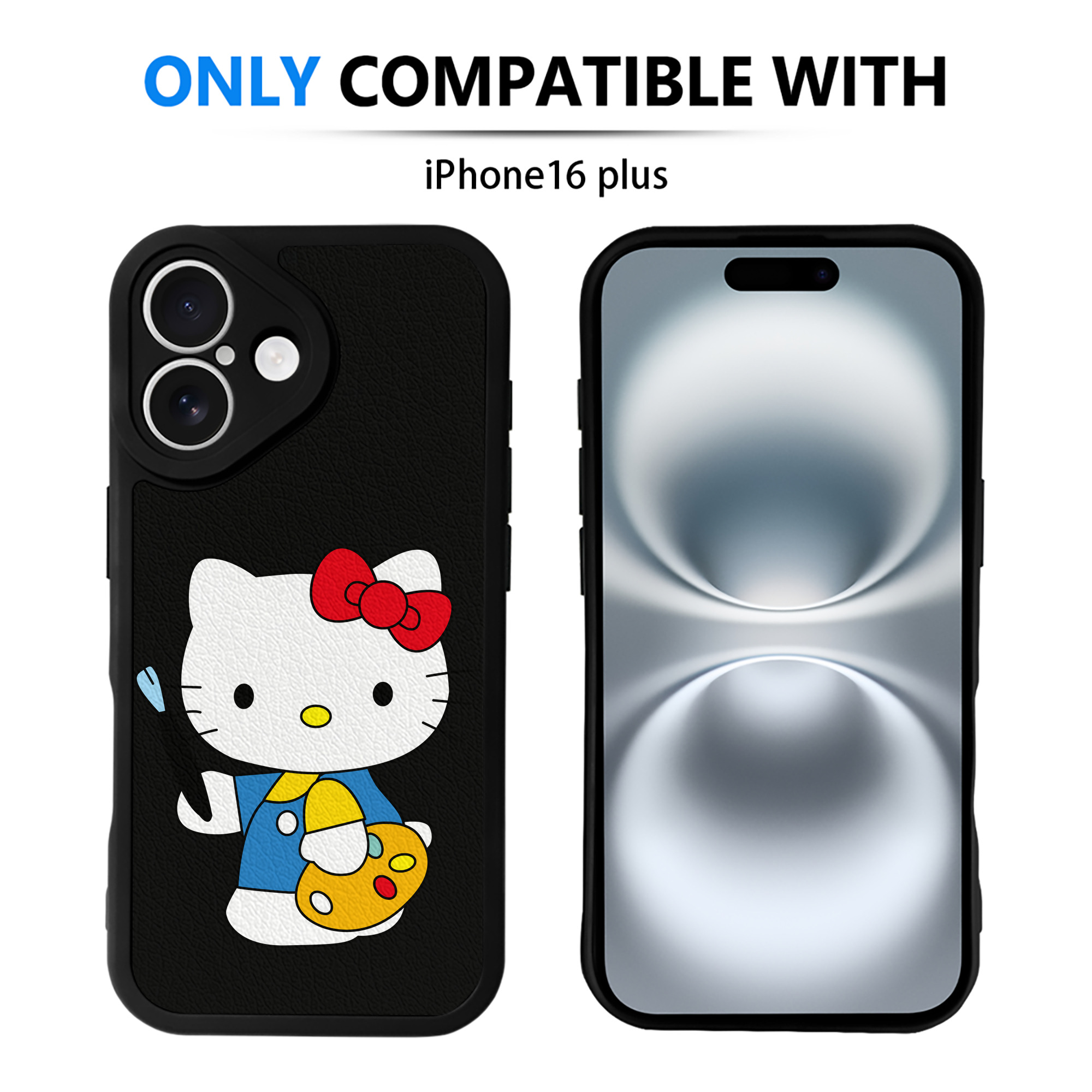（画像用） Hello Kitty ハローキティ 【iPhone 16シリーズ対応】シリコンスマホケース（レザー調） 材質：シリコン